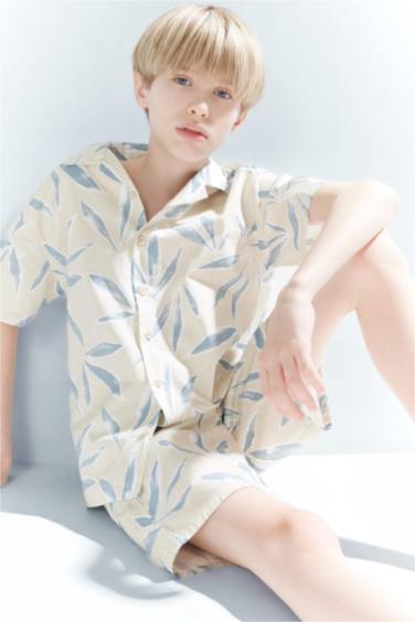 Boy Regular Fit Floral Parachute Shorts