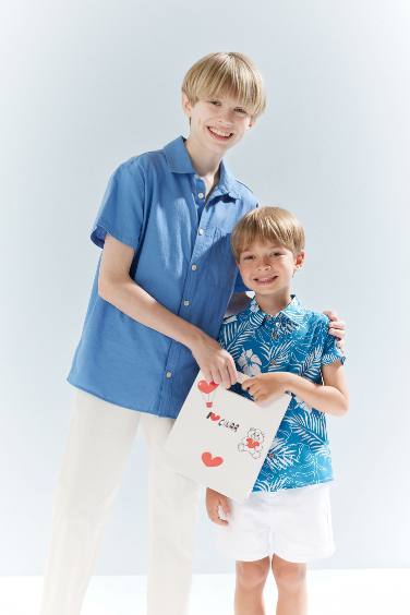 Boy Oversize Fit Polo Neck Short Sleeve Shirt