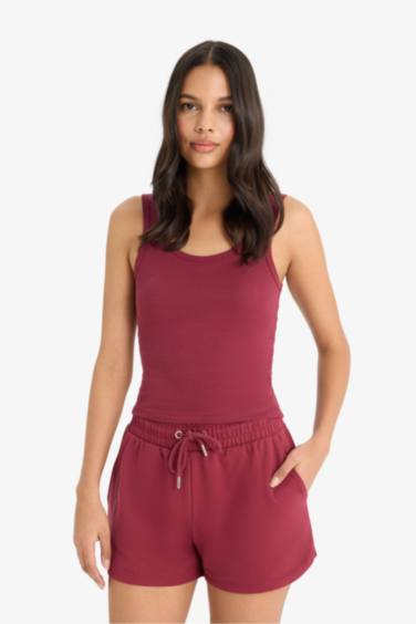 Обтягивающая базовая майка из кашкорсе с круглым вырезом