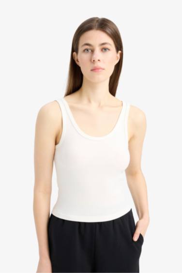 Slim Fit Basic Camisole Round Collar Tank Top