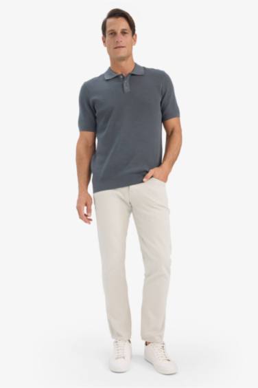 Standard Fit Short Sleeve Knitwear Cotton Polo T-Shirt