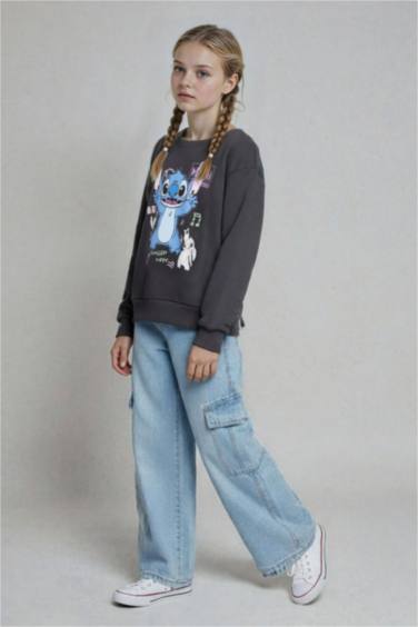 Girl Cargo Wide Leg Jeans