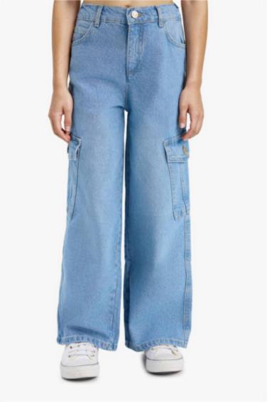 Girl Cargo Wide Leg Jeans
