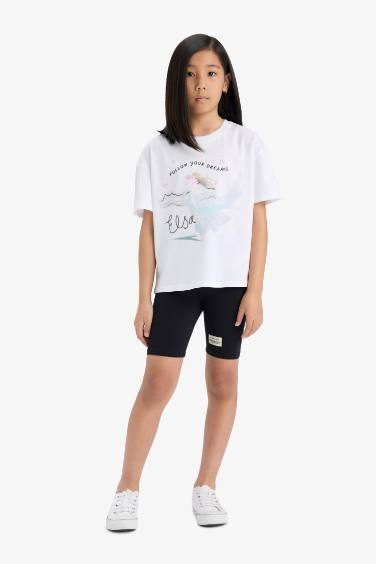 بنطلون ليجن بناتي قصير مضلع