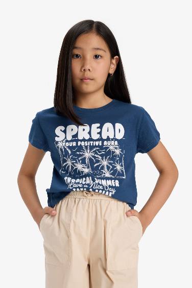 Girl Regular Fit Printed Short Sleeve T-Shirt