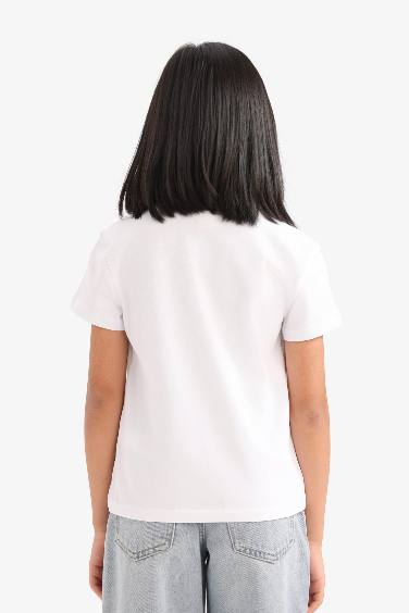 Girl Regular Fit Crew Neck Printed T-Shirt