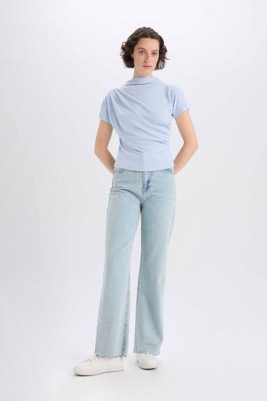 Slim Fit Crew Neck Casual Ribbed T-Shirt