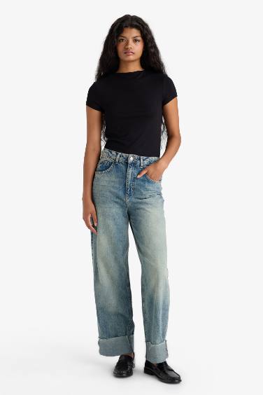 Slim Fit Half Turtleneck Short Sleeve T-Shirt