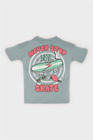Baby Boy Regular Fit Skateboard Printed Short Sleeve T-shirt