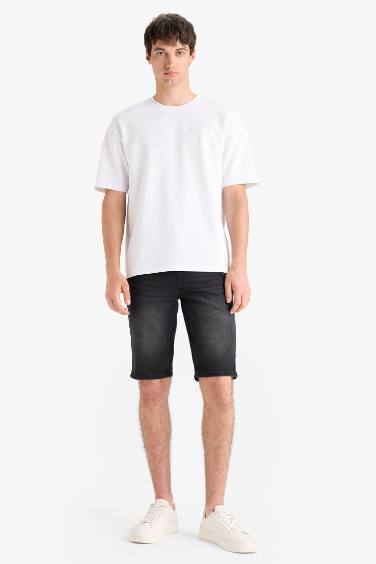 Regular Fit Denim Bermuda