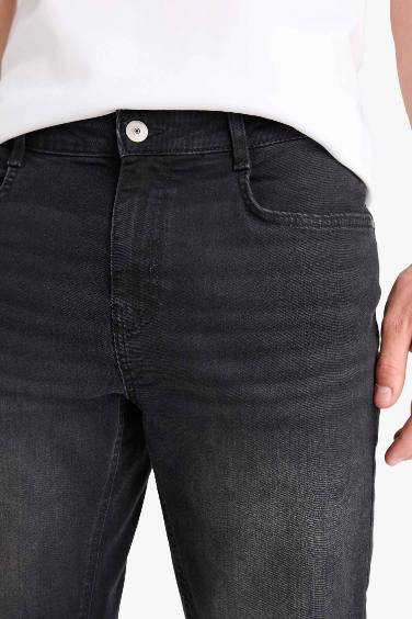 Regular Fit Denim Bermuda