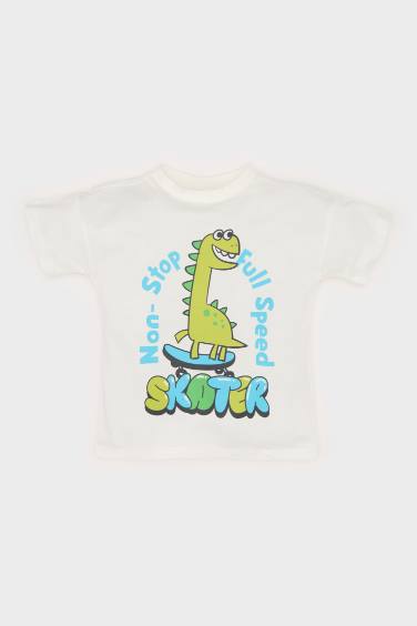 Baby Boy Regular Fit Dinosaur Printed Short Sleeve T-shirt