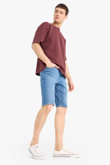Regular Fit Denim Bermuda