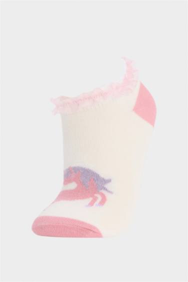 شرابات قصيرة بناتي قطن مطبوع - 3 قطع