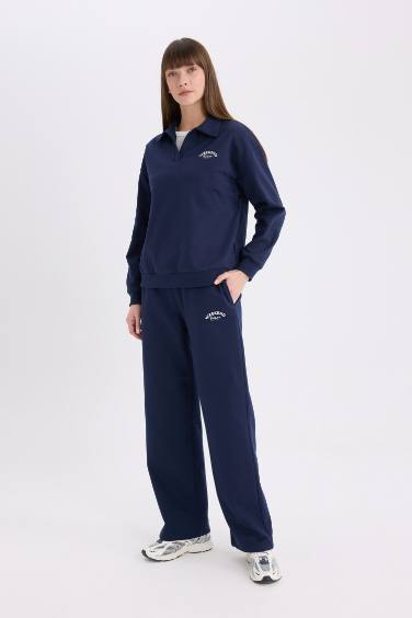 Pantalon de jogging large imprimé à taille élastique