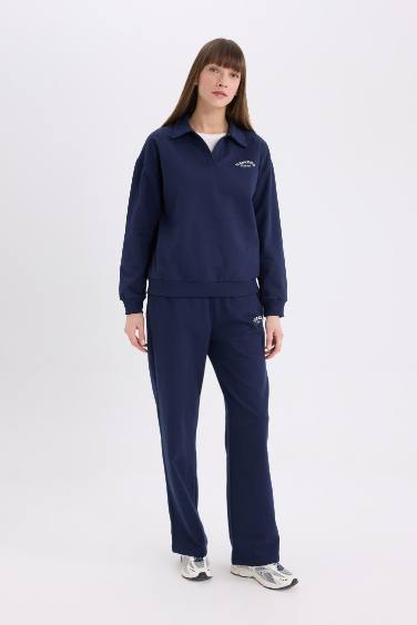 Спортивные штаны с широкими штанинами и эластичной талией