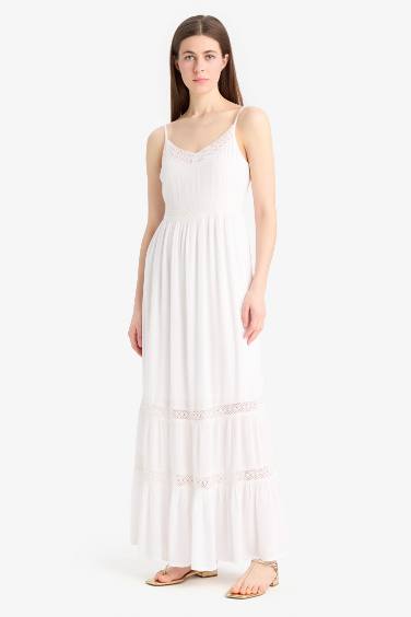 فستان ميدي قطن كت بقصة A بياخة V