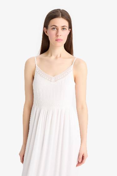 فستان ميدي قطن كت بقصة A بياخة V