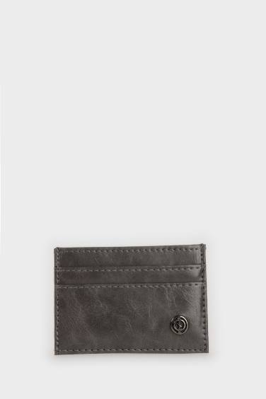 Man Faux Leather Card Holder
