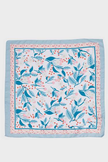 Kadın Desenli Saten Fular