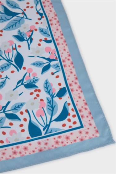 Kadın Desenli Saten Fular - Görsel 3