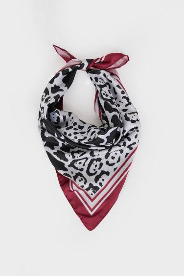 Woman Patterned Satin Scarf