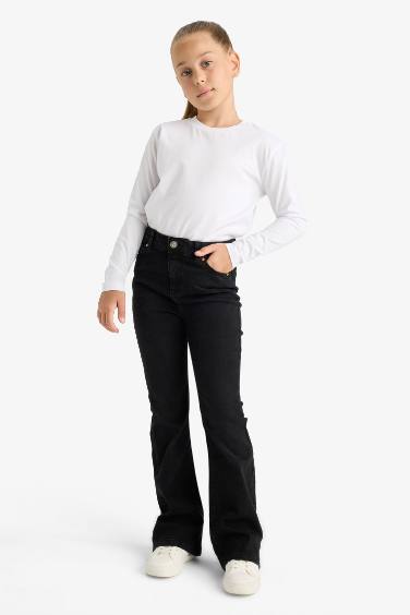 Kız Çocuk Flare Fit İspanyol Paça Jean Pantolon