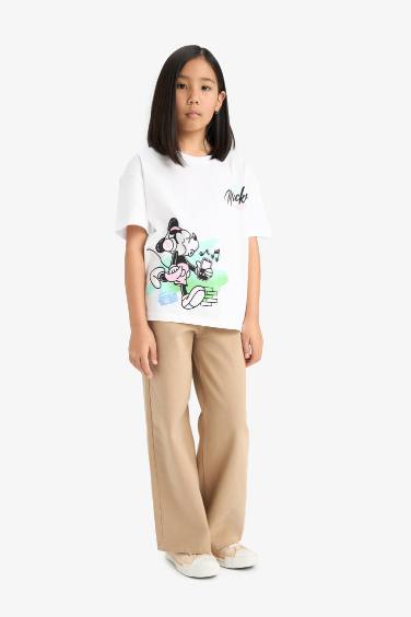 Girl Wide Leg Cotton Trousers