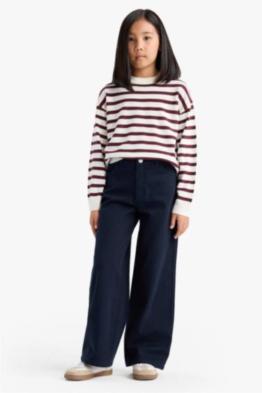 Girl Wide Leg Cotton Trousers