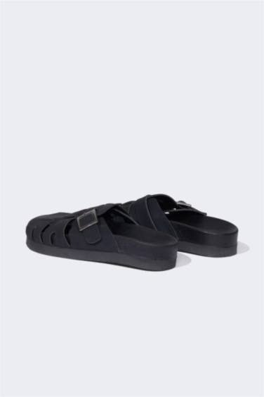 Boy Flat Base Faux Leather Slippers