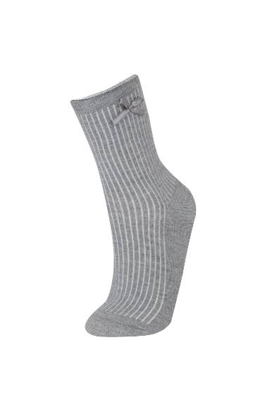 شرابات طويل بناتي قطن بربطة - 3 قطع