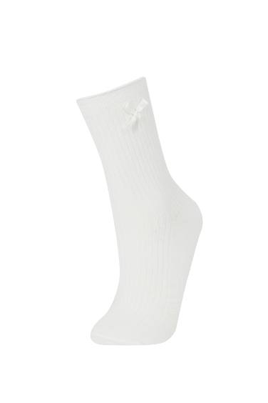 شرابات طويل بناتي قطن بربطة - 3 قطع