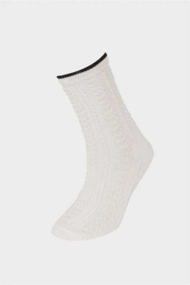 Kız Çocuk 3'lü Pamuklu Uzun Okul Çorabı