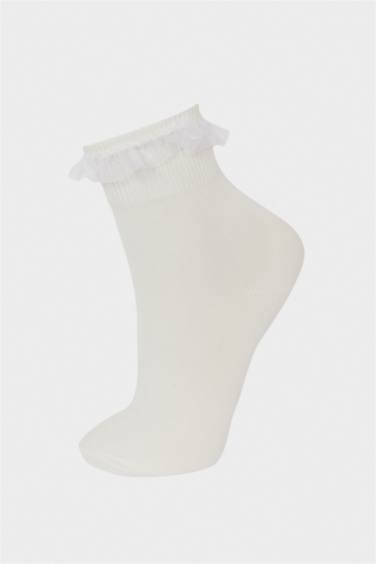 جوارب بناتي طوية قطن - 3 قطع