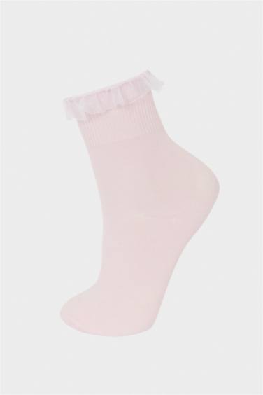 جوارب بناتي طوية قطن - 3 قطع