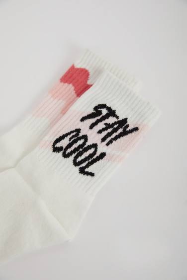 Kız Çocuk Rahat Lastikli 2'li Pamuklu Uzun Çorap