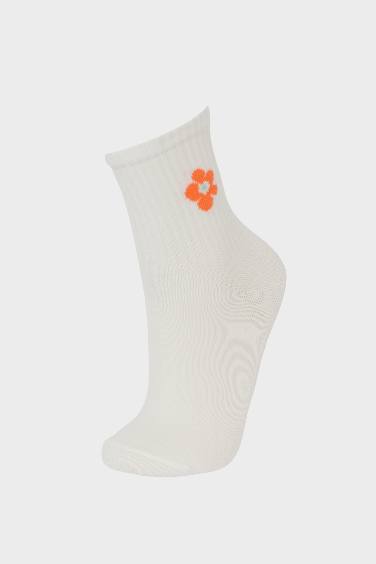 جوارب طويلة للبنات من قطن - 3 قطع