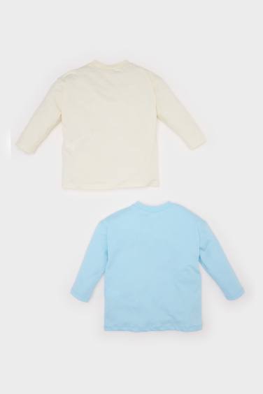 بودي أولاد كم طويل مطبوع برقبة مستديرة من قطعتين