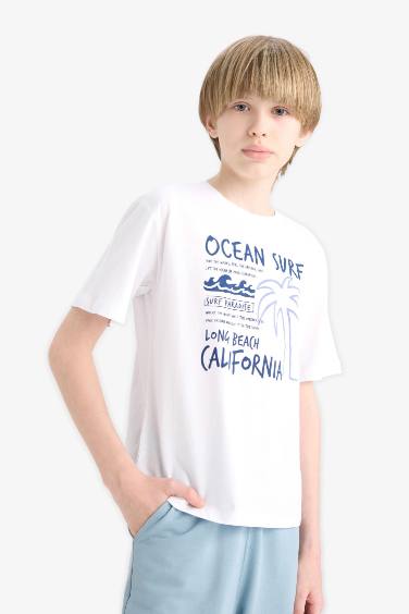 Boy Crew Neck Printed Short Sleeve T-Shirt