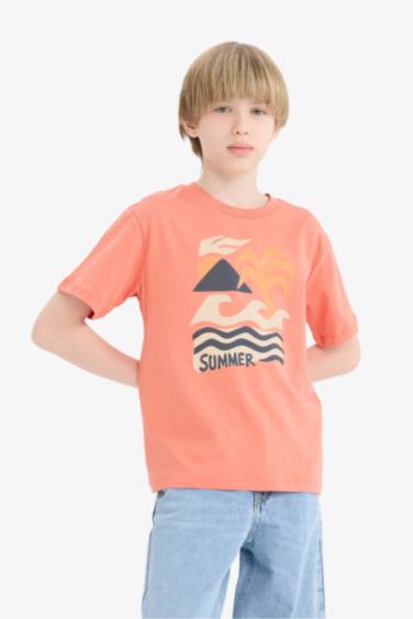 Boy Regular Fit Crew Neck Printed Short Sleeve T-Shirt