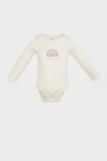 Baby Girl Newborn Rainbow Printed Long Sleeve Snap Body