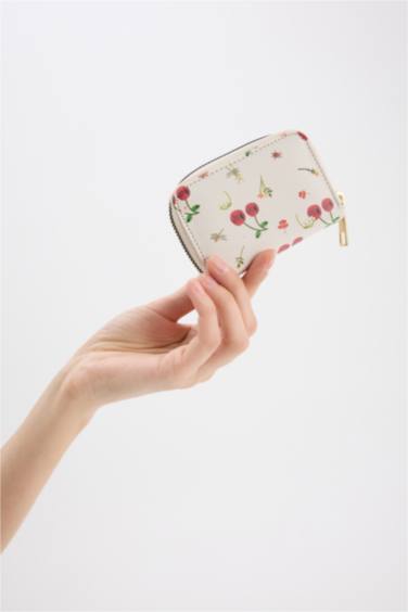 Женская сумочка для мелочи из искусственной кожи с фруктовым рисунком