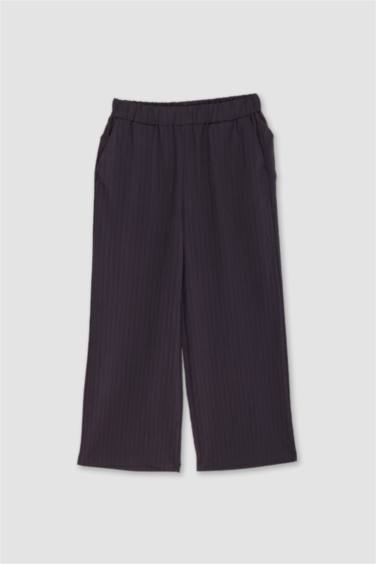 Wide Leg Jacquard Trousers