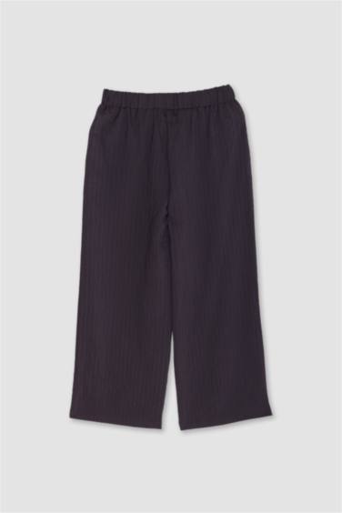 Wide Leg Jacquard Trousers