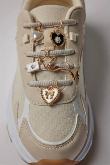 Женские украшения для обуви, черные, комплект из 6-ти штук, золотистые