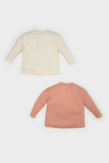 Lot de 2 T-shirts imprimés à manches longues pour nouveau-né fille