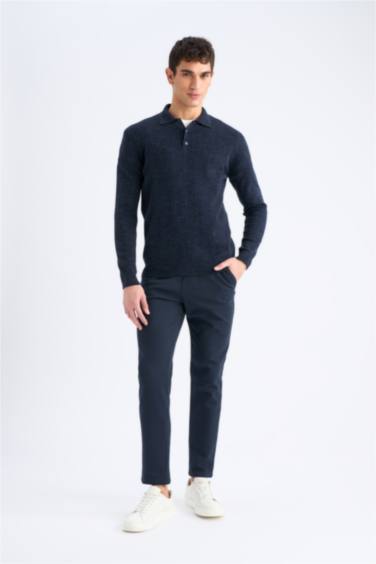 Standard Fit Polo Collar Knitwear Pullover