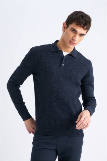 Standard Fit Polo Collar Knitwear Pullover