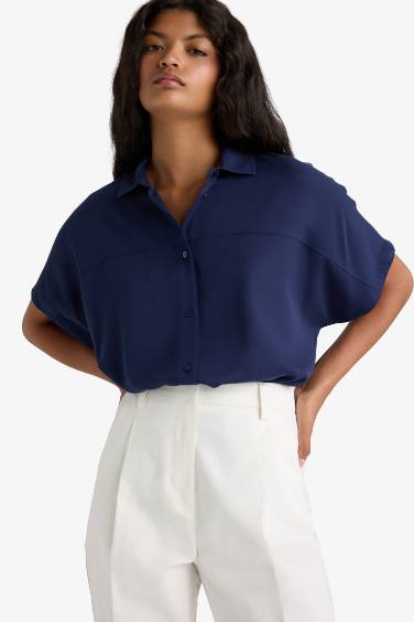 Boxy Fit Shirt Collar Belmando Short Sleeve Shirt