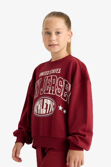 Girl Printed Sweatshirt Sweatpants 2 Piece Set